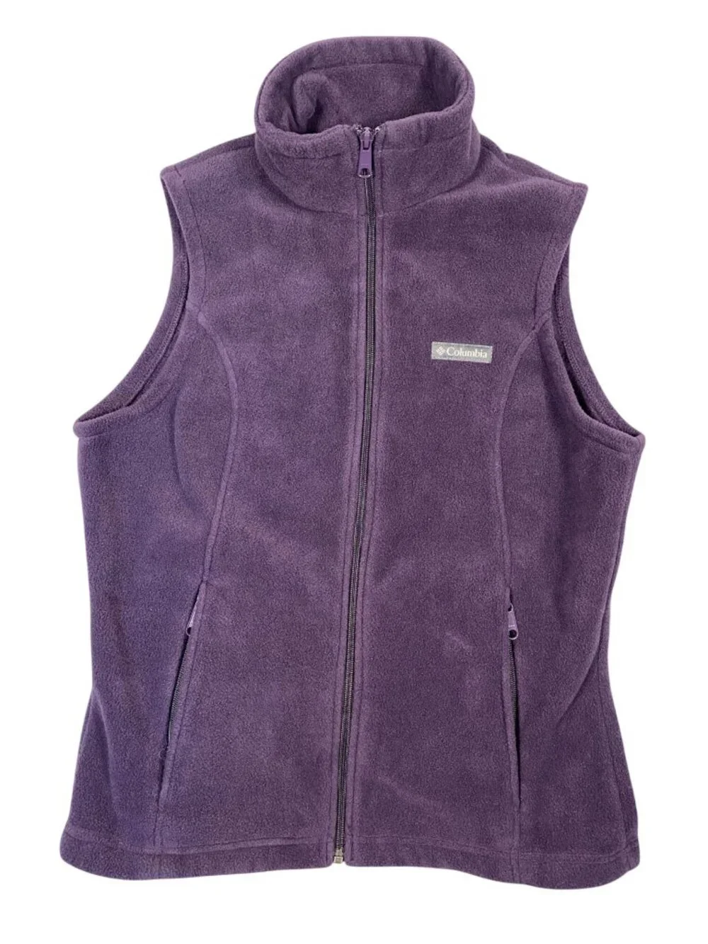 Columbia Womens Purple Fleece Vest M Full-Zip Lightweight Outdoor Polyester - Picture 2 of 6